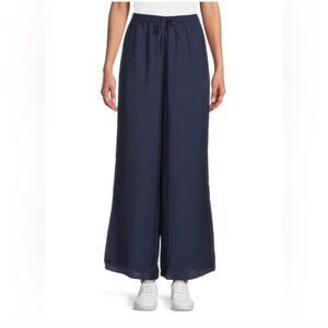 NWT Onia Crinkle Wide Leg Pant in Deep Navy Blue